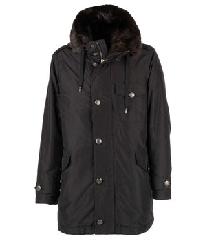 Dolce & Gabbana Black Silk Men Parka