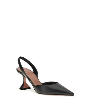 Amina Muaddi Black Calf Bos Taurus Platform Pumps