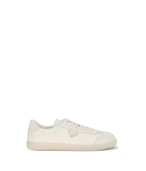 Prada Cream Polyamide Low Top Sneakers