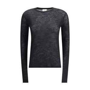Saint Laurent Black Cashmere Long Sleeve T-Shirt