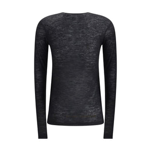 Saint Laurent Black Cashmere Long Sleeve T-Shirt