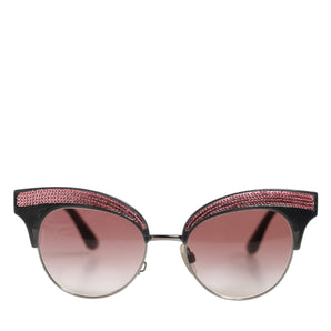 Dolce & Gabbana Black Pink Mirrored Cat Eye Sequined Sunglasses