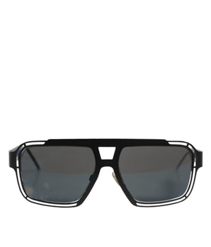 Dolce & Gabbana Black Metal Pilot Frame Shades Eyewear Sunglasses