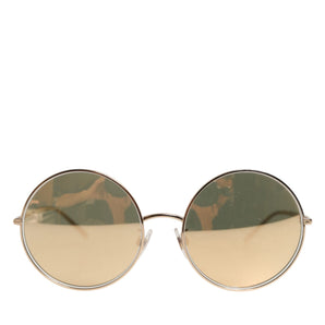 Dolce & Gabbana Gold Metal Round Shades Eyewear Sunglasses