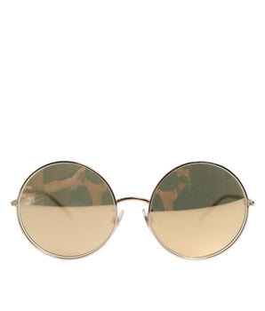 Dolce &amp; Gabbana Gold Metal Round Shades Eyewear Sunglasses