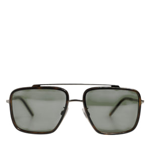 Dolce & Gabbana Silver Metal Frame Polarized Navigator Sunglasses