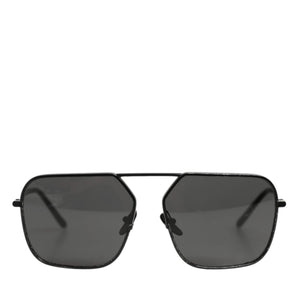 Dolce & Gabbana Black Metal Frame Square Lenses Shades Eyewear Sunglasses