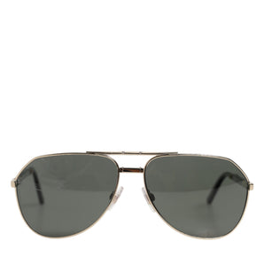 Dolce & Gabbana DG2106K Black Gold Plated Polarized MetalFrame Sunglasses
