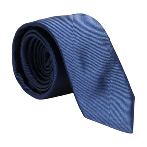 Dolce & Gabbana Men Blue Solid Silk Adjustable Necktie Accessory Tie