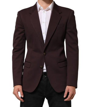 Dolce & Gabbana Maroon Cotton 2 Buttons Suit Jacket Blazer