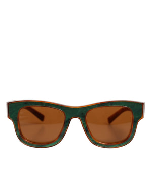 Dolce &amp; Gabbana DG4391 Green Brown Acetate Square Frame Unisex Sunglasses