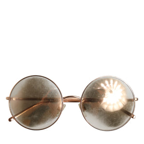 Dolce & Gabbana Rose Gold Plated Round Lenses Shades Eyewear Sunglasses
