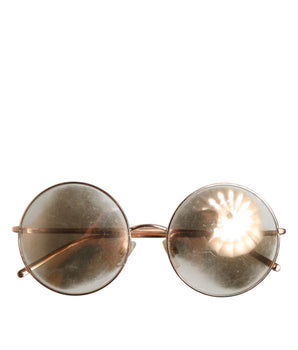 Dolce & Gabbana Rose Gold Plated Round Lenses Shades Eyewear Sunglasses