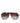 Dolce & Gabbana Modified Aviator Striped Brown Acetate Gradient Sunglasses
