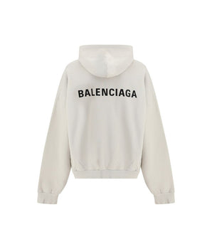 Balenciaga White Cotton Sweatshirt