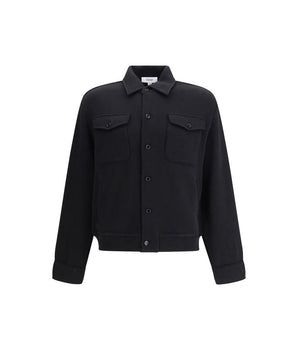 Lardini Black Fleece Wool Coat