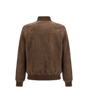 D'amico Brown Leather Bomber