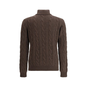 Aragona Cashmere Braided Turtleneck Sweater