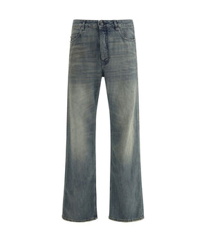 Balenciaga Blue Cotton Relaxed Fit Jeans