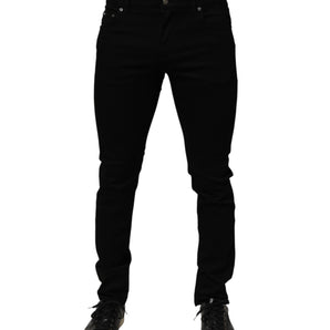 Dolce & Gabbana Black Cotton Stretch Slim Fit Men Denim Jeans