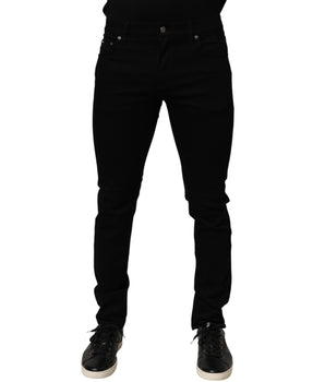 Dolce & Gabbana Black Cotton Stretch Slim Fit Men Denim Jeans