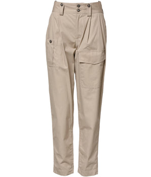 Dolce & Gabbana Beige Cotton Tapered Cargo Men Trouser Pants