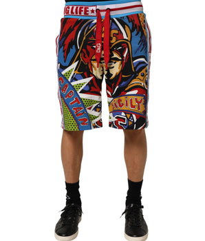 Dolce & Gabbana Multicolor Captain Sicily Men Bermuda Shorts