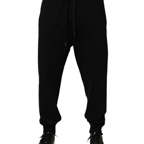 Dolce & Gabbana Black DG Logo Cotton Jogger Sweatpants Pants