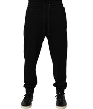Dolce & Gabbana Black DG Logo Cotton Jogger Sweatpants Pants