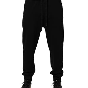 Dolce & Gabbana Black DG Logo Cotton Jogger Sweatpants Pants
