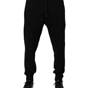 Dolce & Gabbana Black DG Logo Cotton Jogger Sweatpants Pants