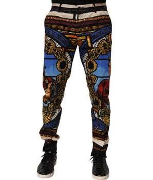 Dolce & Gabbana Multicolor Julias Ceasar Print Tapered Pants