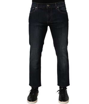 Dolce &amp; Gabbana Dark Blue Cotton Skinny Men Denim Jeans