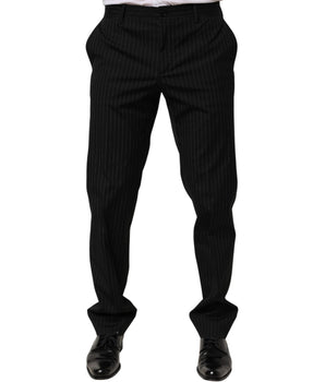 Dolce & Gabbana Black Striped Dress Formal Men Trouser Pants