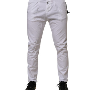 Daniele Alessandrini White Cotton Stretch Slim Fit Denim Jeans