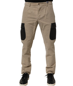 AT.P.CO Beige Mid Waist Skinny Men Cargo Chino Trouser Pants