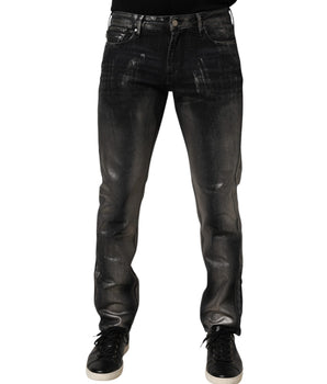 Emporio Armani Black Washed Slim Fit Men Denim Trouser Jeans