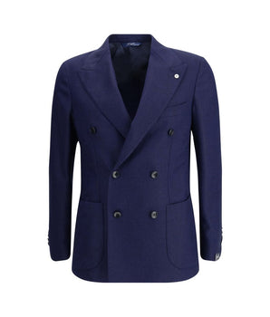 Gi Capri Blue Fleece Wool Coat