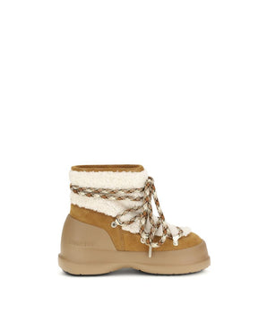 Moon Boot Beige Leather Ankle Boots
