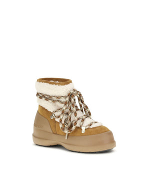 Moon Boot Beige Leather Ankle Boots