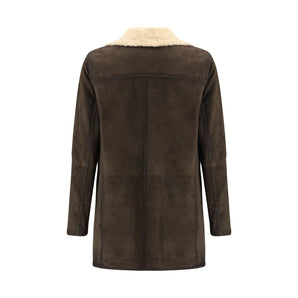 D'amico Brown Leather Coat