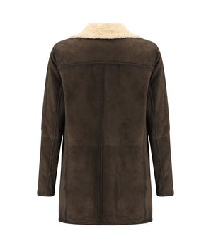 D'amico Brown Leather Coat