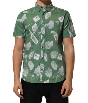 Carhartt Wip Green Printed Cotton Collared Short Sleeves Polo Shirt