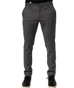 Daniele Alessandrini Gray Polyester Formal Dress Trouser Pants