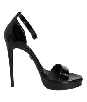 Dolce &amp; Gabbana Black Leather Platform Keira Sandals Shoes