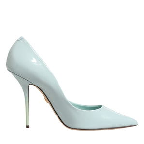 Dolce & Gabbana Mint Green Leather Stiletto Heels Pumps Shoes