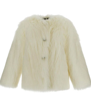 Dolce &amp; Gabbana White Modacrylic Jackets &amp; Coat