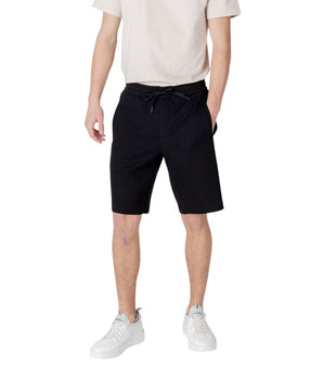 Armani Exchange Black Cotton Bermuda Shorts