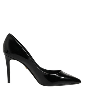 Dolce & Gabbana Black Leather Stiletto Heels Pumps Shoes