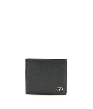 Valentino Garavani Black Calf Leather Bos Taurus Wallet